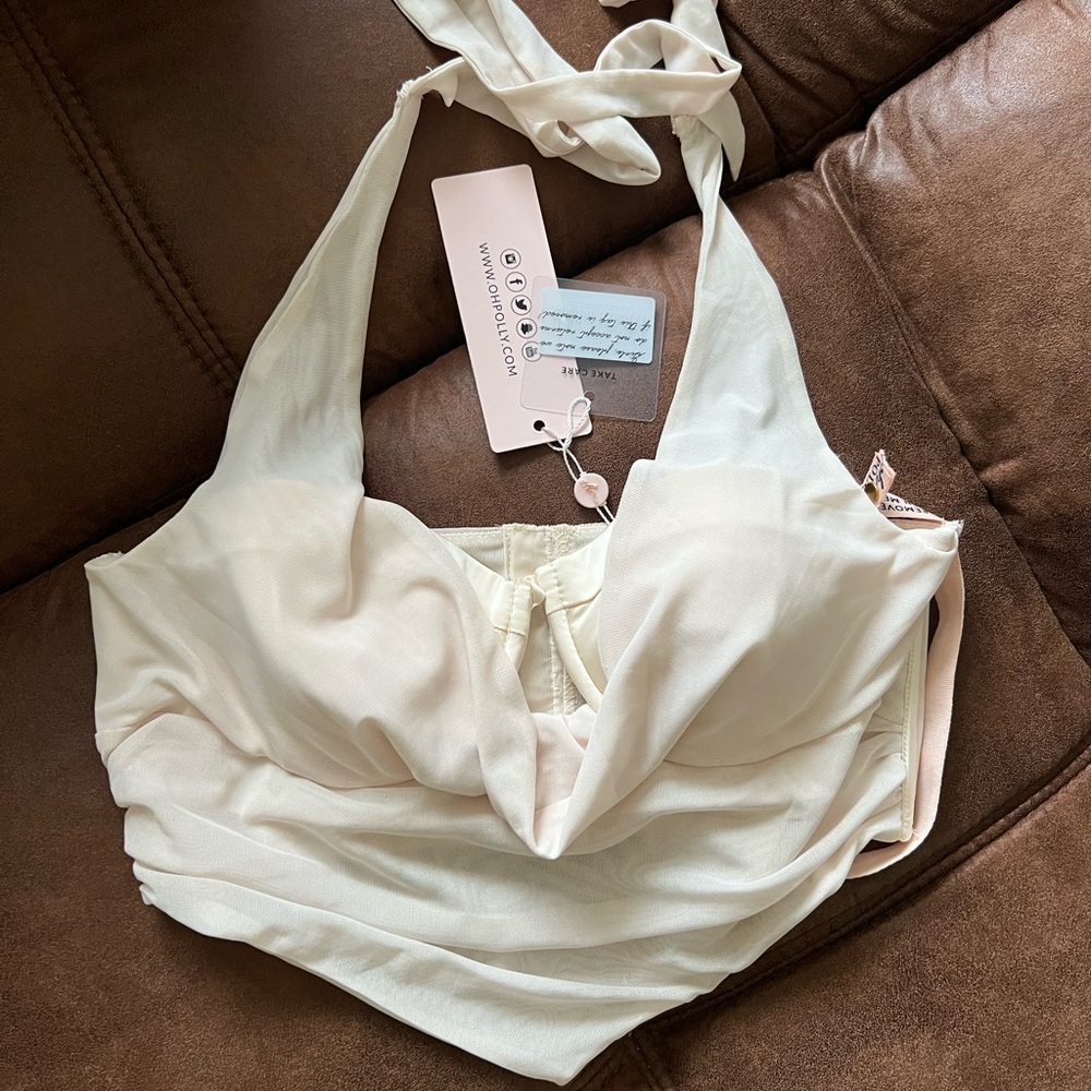 Oh Polly Cowl Neck Corset Top